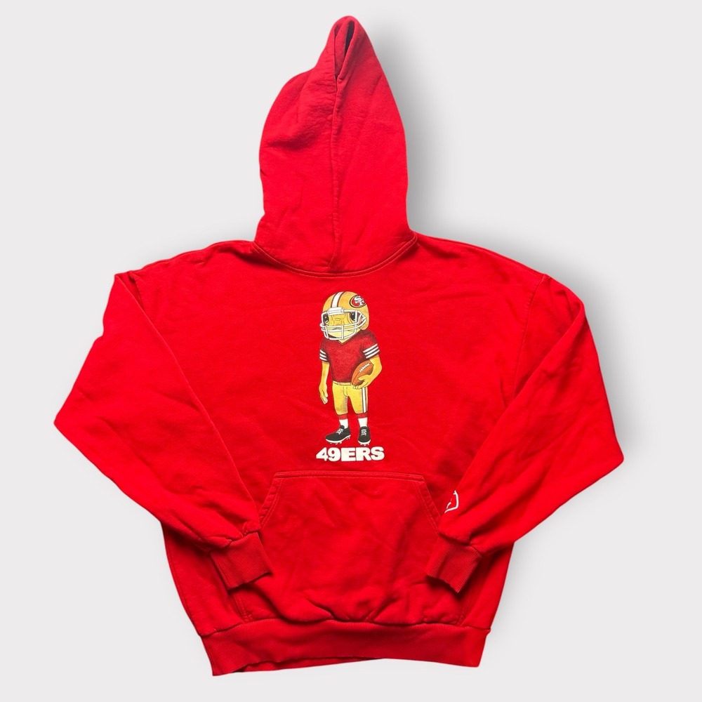 Bad Bunny x NFL San Francisco 49ers Red Hoodie Sweatshirt Mens Small 2023